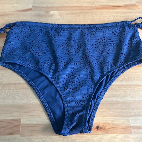 Aerie Navy Blue Crochet Bathing Suit 2 top styles - Picture 7 of 9